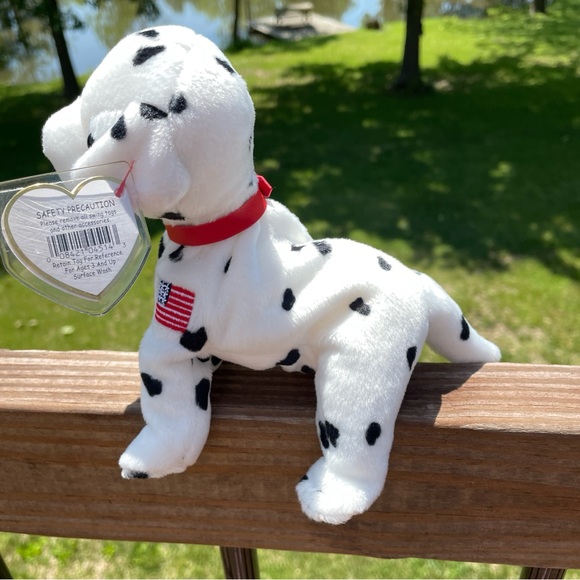 RETIRED TY Rescue Dalmatian w/Flag Beanie Babie September 11 2001 Memorial 9/11 - Picture 3 of 7